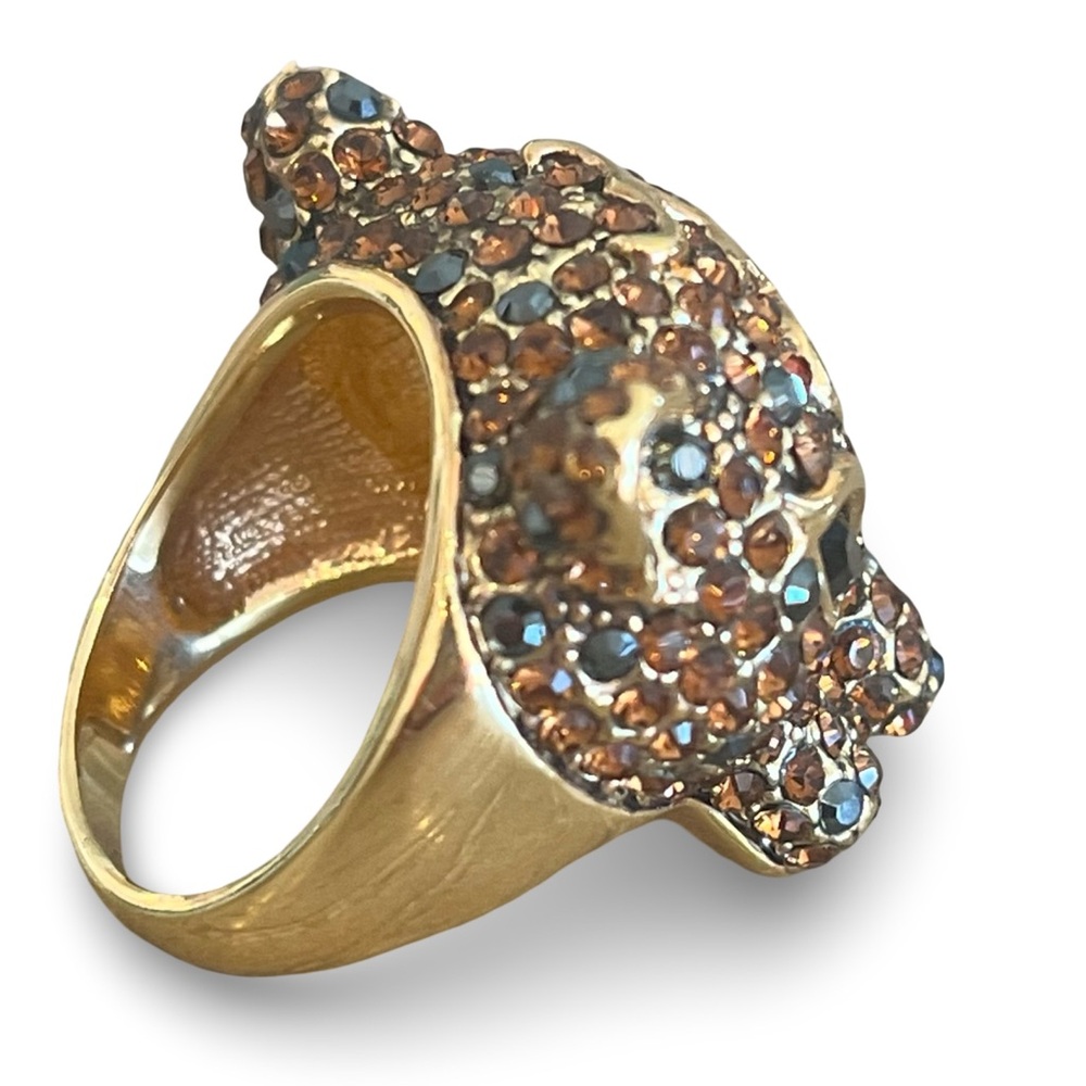 18k Gold Plated Topaz CZ Panther Ring Size 8 - Picture 3 of 10